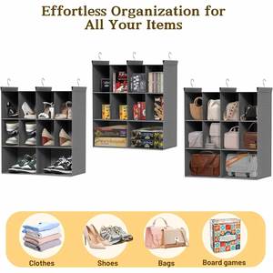 3 Tier Hanging Closet Organizer 10 Compartments Sweater Organizer Closet Organizers and Storage - Product Image 3