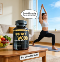 Complément alimentaire Potency Wood |   Mélange de Muira Puama, Ginkgo Biloba et Ginseng |   60 Capsules végétariennes |   Soutien Quotidien au Bien-être