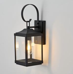 Lanterna da Parete Vintage Grande in Alluminio Nero Opaco per Esterni con Vetro Trasparente Impermeabile Industriale 3000K Montaggio a Parete - Product Image 6