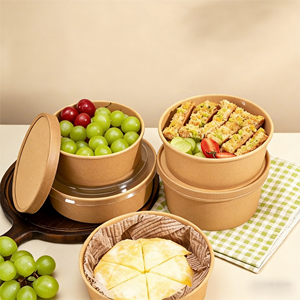 وعاء غداء ورقي صديق للبيئة قابل للتخصيص، حاوية مقاومة للماء للسلطة والحساء والوجبات الخفيفة والبيتزا والسندويتشات وطعام الحيوانات الأليفة والسوشي والكعك - Product Image 1