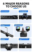 Barre d'extension triple cold shoe pour appareil photo avec filetages 1/4 "-20 pour moniteur, microphone, lumière LED – Support en alliage d'aluminium