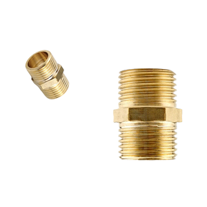 موصل حلمة سداسية الشكل من النحاس ، محول توصيل سريع ، مفصل خيط خارجي مزدوج من النحاس بالكامل - Product Image 3