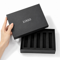 Boîte à parfum en papier rigide avec insert en mousse, couvercle et base imprimés avec logo personnalisé, boîte d'emballage de parfum pour promotion et cadeaux