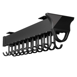 Porte-pantalon coulissant à double rangée en alliage d'aluminium, système de rangement pour armoire, fonctionnement silencieux - Product Image 5