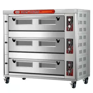 Big baking oven 3 deck 12 tray gas oven bakery oven for bread cake cookie