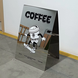 Manufacturer Custom Stainless Steel a Frame Sidewalk Sign Double Sided Outdoor Floor Stand Advertising Metal Sign <b>Board</b> - Product Image 2