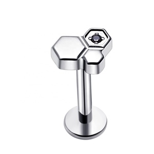 Xuyên câu chuyện ASTM F136 Titan tổ ong hình ren Tops piercing đồ trang sức - Product Image 4
