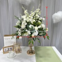 Bouquet de fleurs bleues de luxe de haute qualité DKB Factory, 60 cm, pour la décoration de mariage, boule pour centre de table de mariage