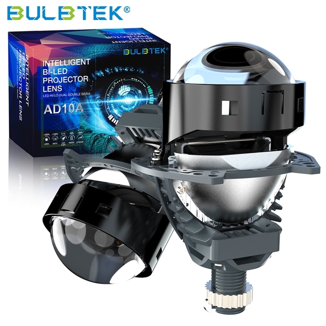 BULBTEK AD10A No Destructive Retrofit H4 H7 112W 6500LM BiLED 9005 9006 High Beam 4300K Lemon Yellow 3.0 Inch LED Projector Lens