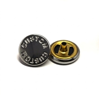 Hochwertige Metallische Messing-Druckknöpfe mit Geprägtem Logo Vierteiliges Design Einfacher Geschäftsstil Universelle Kompatibilität für Bekleidung