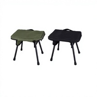Tabouret pliant simple et léger en alliage d'aluminium, portable pour la pêche et l'utilisation sur le terrain