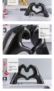Love Finger Modern Gesture Sculpture Home Bookshelf Desktop <b>Gold</b> <b>Decoration</b> Heart Hand Statue Living <b>Room</b> Bedroom <b>Decoration</b> - Product Image 6