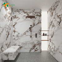 Dalles murales en marbre Calacatta Gold MTSTONE, finition brillante, pierre naturelle, pour salle de bain, niche de douche, revêtement mural, disponible pour toute la maison