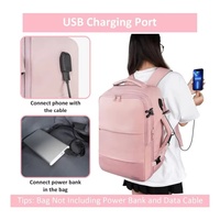 Sac à dos de voyage à motif géométrique étanche pour femmes Port de charge USB et pochette à chaussures fermeture à glissière doublure en Polyester en gros