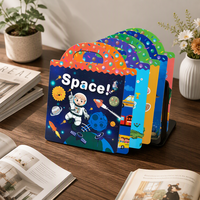 Livre d'autocollants réutilisables personnalisés pour enfants, jouets préscolaires pour tout-petits, impression offset, couverture souple en carton