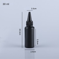 Bouteilles compte-gouttes en plastique HDPE noir de 30 ml, 50 ml, 100 ml pour distributeur de liquide, applicateur d'huile, conteneurs pour colle à faux ongles