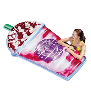 Galleggiante Gonfiabile Personalizzato OEM in PVC a Forma di Bottiglia di Succo di Frutta per Piscina, Design Ecologico, Capacità 100-500kg per Pubblicità - Product Image 1