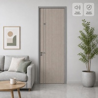 Pintu Kayu Aluminium Kontemporer Tahan Api, Tahan Aus, dan Berkekuatan Tinggi dengan Panel HDF untuk Rumah dan Vila Modern