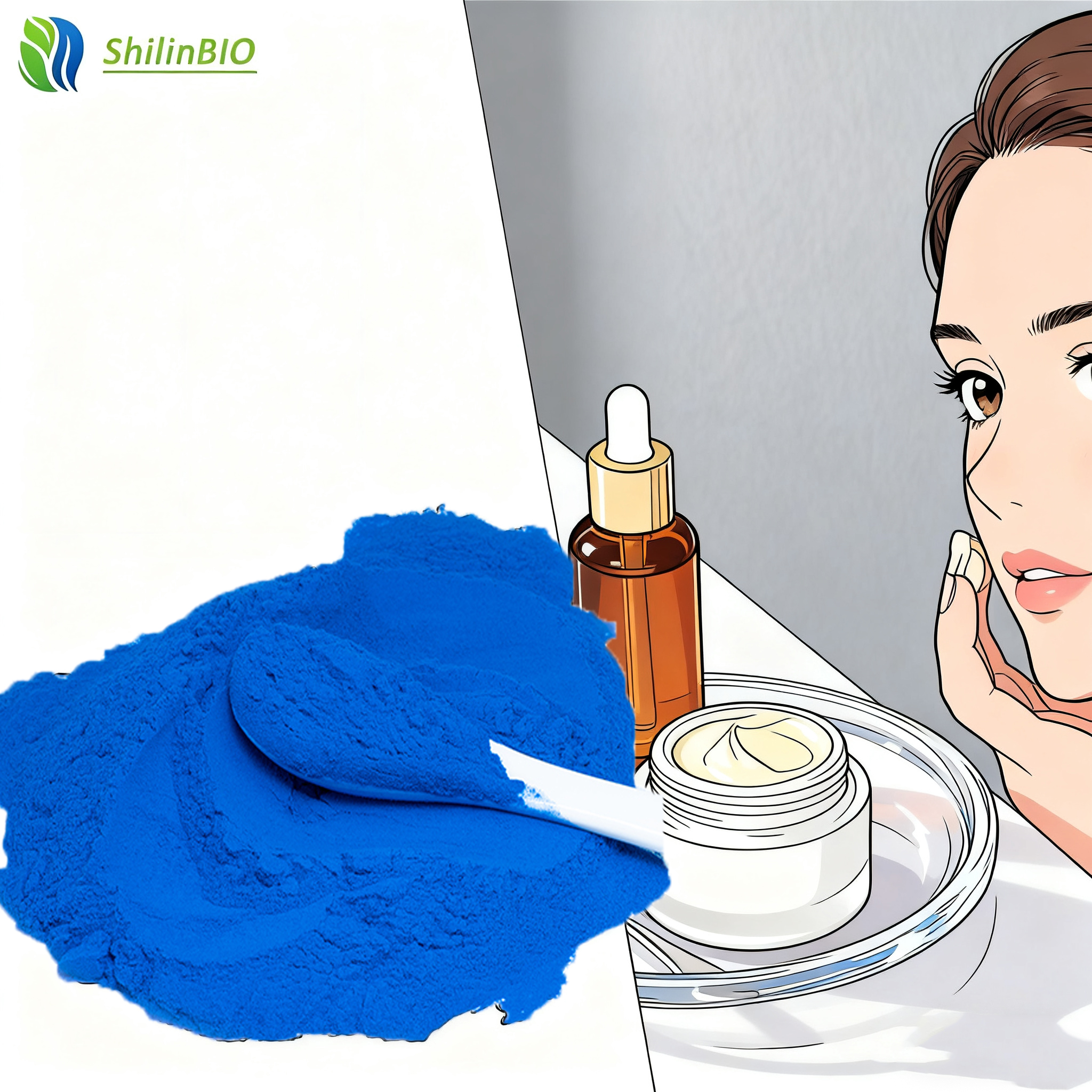 Высококачественный медный Tripeptide-1 порошок GHK-Cu CAS 89030-95-5 косметическое сырье