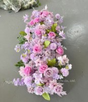 Rangkaian Bunga Buatan Boho Oranye Pink untuk Dekorasi Tengah Meja Pernikahan Taman Musim Panas, Buket Bunga untuk Acara Pesta Luar Ruangan