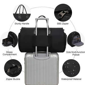 Sac de voyage convertible 2 en 1 en nylon, sac de voyage d'affaires, sac de week-end, sac de transport, sac de voyage pour vêtements, fermeture à glissière - Product Image 2