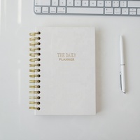 Carnets de notes personnalisables tissu lin couverture impression épaisse A5 reliure spirale planificateur quotidien