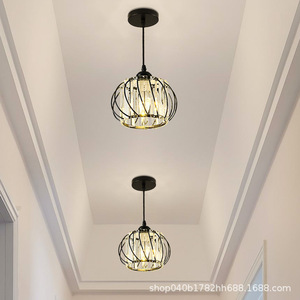 Crystal Pendant <b>Light</b> <b>Led</b> <b>Ceiling</b> Lamp <b>Modern</b> Minimalist Bedroom Corridor Balcony Lighting Single Head Touch Control - Product Image 1