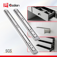 Goodcen SS 304/201 glissières de tiroir en acier télescopique à roulement à billes fermeture en douceur étanche pour cuisine salle à manger utilisation en extérieur