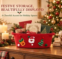 Paniers cadeaux de Noël vides, petits paniers de Noël en corde tressée pour cadeaux, panier de rangement pour cadeaux de Noël pour femmes et hommes