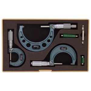 Mitutoyo Outside Micrometer Set 0-3 In 0.0001 In Graduation Machining Use - Product Image 1