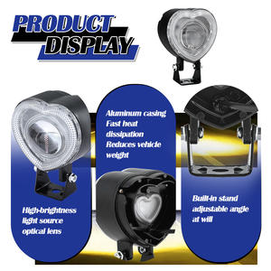 Nouveaux phares de moto à LED en forme de cœur, double couleur RGB, feux de route, étanches IP67, antibrouillard pour voitures et camions MO-235 2 - Product Image 4