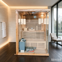 Sauna Listrik Hemlock Modern Langsung dari Pabrik, Uap Kering, 2-4 Orang, Villa Sauna Spa, Ruang Sauna Relaksasi
