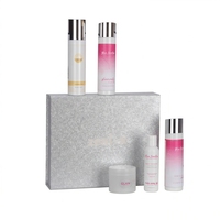 Boîte cadeau cosmétique de luxe en argent, coffret cadeau pour soins de la peau et parfums, emballage écologique en papier rigide avec fermeture magnétique