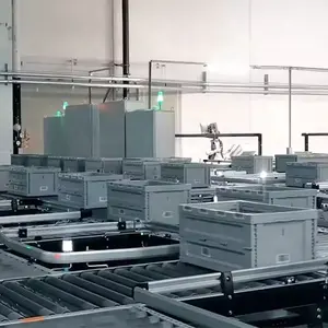 Stockage en entrepôt automatisé industriel cueillette empilable pliable pliable boîtes de rangement en plastique caisses en plastique pour ASRS