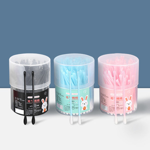 Cotton Swabs Double-Ended Colored Black Blue <b>Pink</b> For Ear Cleaning Household Cosmetic Use - Product Image 1