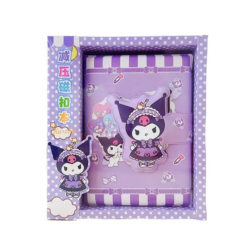 Promotion chaude cadeaux un cahier Anime Pu Kawaii Kuromi mélodie cinnamroll dessin animé boucle magnétique étudiant papeterie ensemble