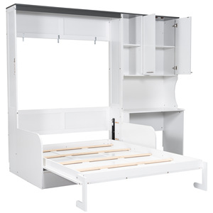Storage Bed With Desk And <b>Wardrobe</b> White Bedroom Set For Children Adults Elderly Framework Structure N063 - Product Image 5