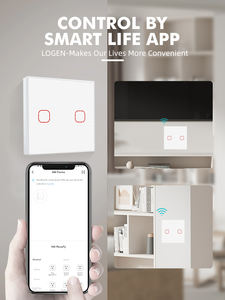 Interrupteur intelligent tactile Tuya Zigbee Alexa Google Glass pour la maison, télécommande, EU UK 2 gang 3 gang 4 gang, commande vocale - Product Image 3