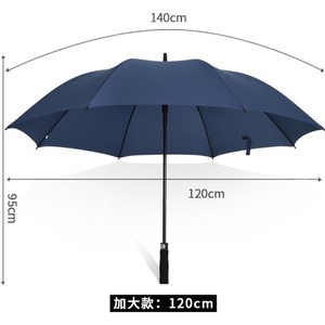 Paraguas Recto Resistente a Fuertes Vientos de 120 cm, Tamaño Extra Grande, Apertura Automática, Mango Largo, Promocional, Personalizado con Logotipo Impreso, Paraguas para Lluvia - Product Image 1