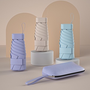 Của phụ nữ sáu Gấp Chống UV mặt trời bảo vệ ô Mini Túi với dây kéo túi da dual-sử dụng mưa nắng ngày dù che - Product Image 4