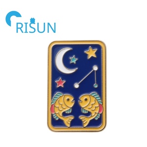 Astrologia capricorno Libra Aries spilla stropicciante segno astrologico costellazione spille in smalto distintivi personalizzato stella segno zodiacale - Product Image 5