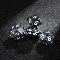 Lot de 7 dés de jeu en acrylique marbré noir gravés, personnalisables, 12mm, 14mm, 16mm, polyédriques (D4, D6, D8, D10, D12, D14) pour D&D et jeux de casino, pour adultes