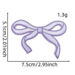 New Iron on 7.5cm Embroidery Colorful <b>Bow</b> Patch for Hair <b>Clip</b> Clothing Bag Jeans Decoration - Product Image 5