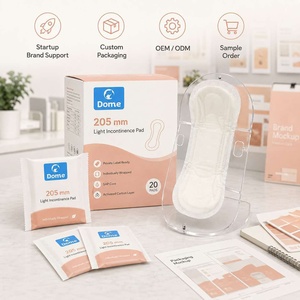 Serviettes d'<span class=keywords><strong>incontinence</strong></span> pour femmes à marque privée, prêtes à l'emploi, à ajustement invisible, portables, avec charbon actif, couches fixées par points de colle, 205 mm - Product Image 1
