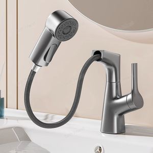 Grifo de lavabo de siete fuentes giratorio de 360 grados de lujo moderno, grifo de agua fría y caliente de aleación para mezclador de lavabo de baño - Product Image 4