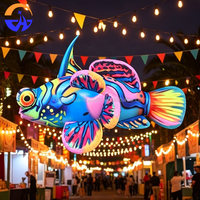 Structures gonflables géantes pour la publicité, décoration extérieure, modèle gonflable géant personnalisé, gros poisson décoratif coloré
