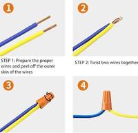 Conector de Extremo de Cable de Nailon Amarillo, Tuerca de Extremo de Cable Impermeable, Conector de Tipo Tornillo Eléctrico, Junta de 22-8 AWG