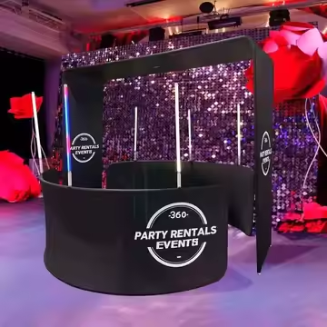 Top Spinner Top Photobooth 360 Degree Fill Light Machine Camera Portable Overhead 360 Photo Booth Enclosure Backdrop