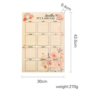 Cadre photo <span class=keywords><strong>en</strong></span> bois pour les étapes importantes du nouveau-né, affichage de photos de bébé, carte mensuelle commémorative de la croissance du nouveau-né - Vente chaude - Product Image 6