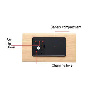 Logotipo personalizable Concha de bambú Led Reloj de madera Moda para el hogar Despertador multifuncional Reloj electrónico de moda Regalo al por mayor - Product Image 3